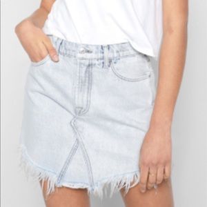 7 For All Mankind - Scallop Hem Denim Skirt